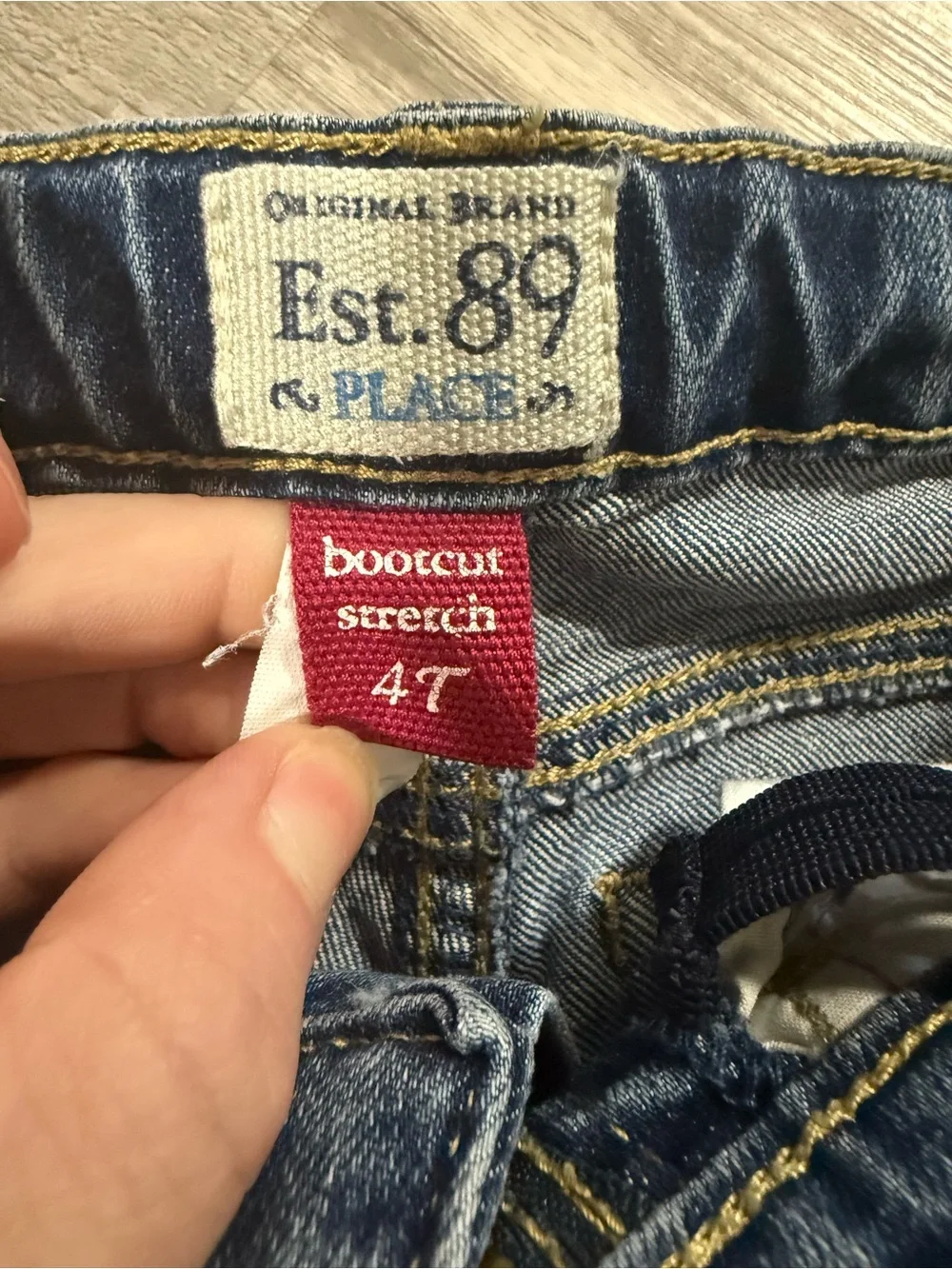 Place Girls Dark Blue Denim Jeans with Heart Stitch